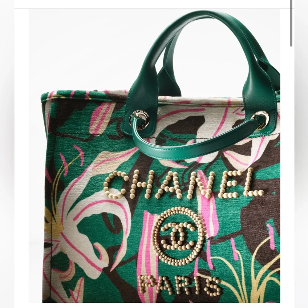 CHANEL SMALL SHOPPING BAG fall-winter 2023/24 pre-collection Green & Multicolor - Picture 4 of 5